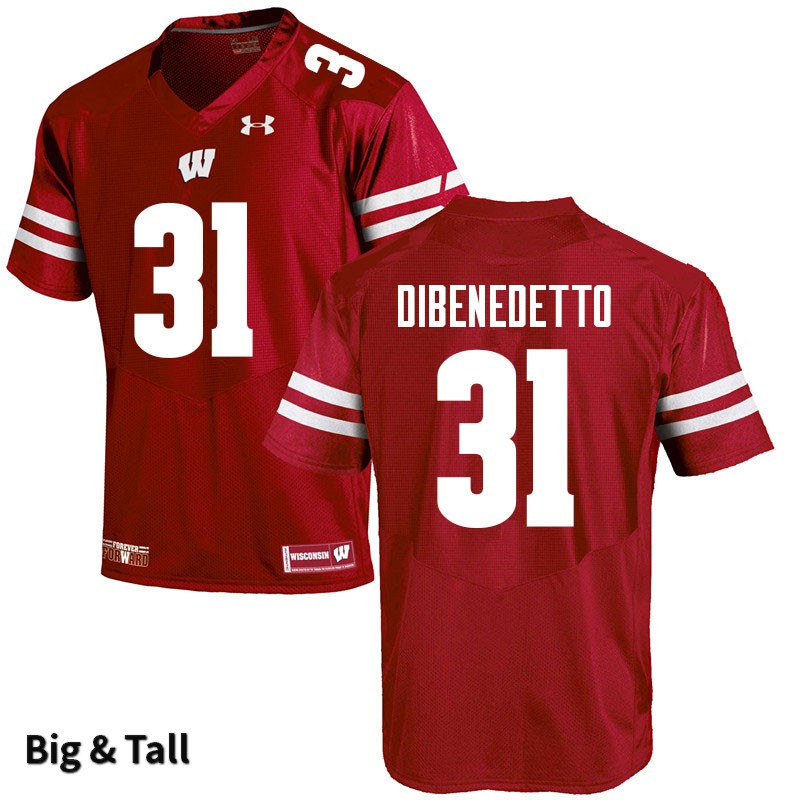 Wisconsin Badgers Men's #31 Jordan DiBenedetto NCAA Under Armour Authentic Red Big & Tall College Stitched Football Jersey TW40J70HL